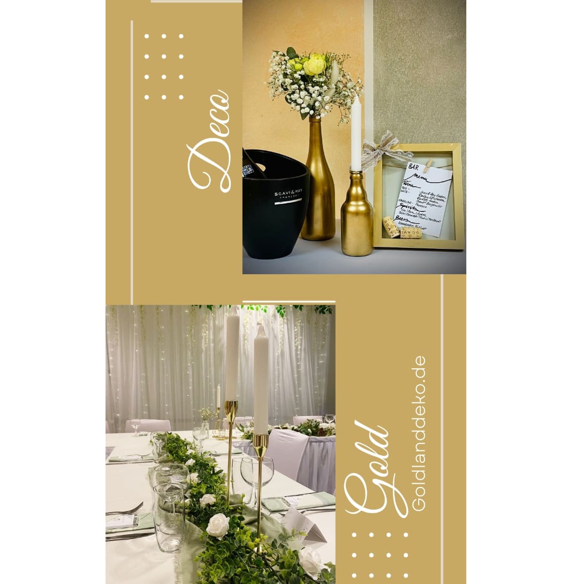 Flaschenvasen gold "Elias"