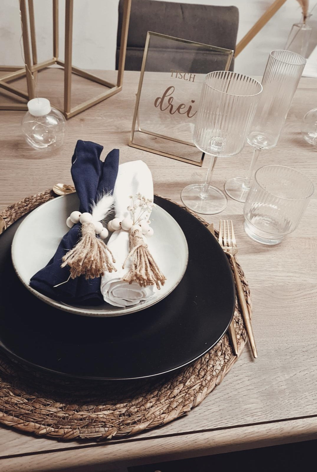 Tischnummern gold Bilderrahmen