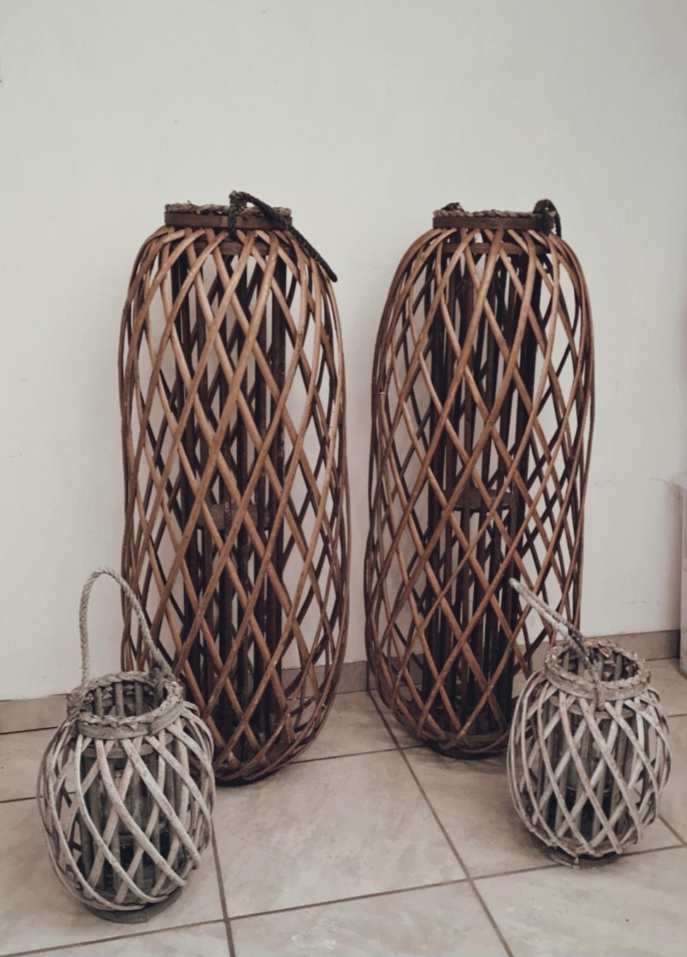 Rattan Windlichter