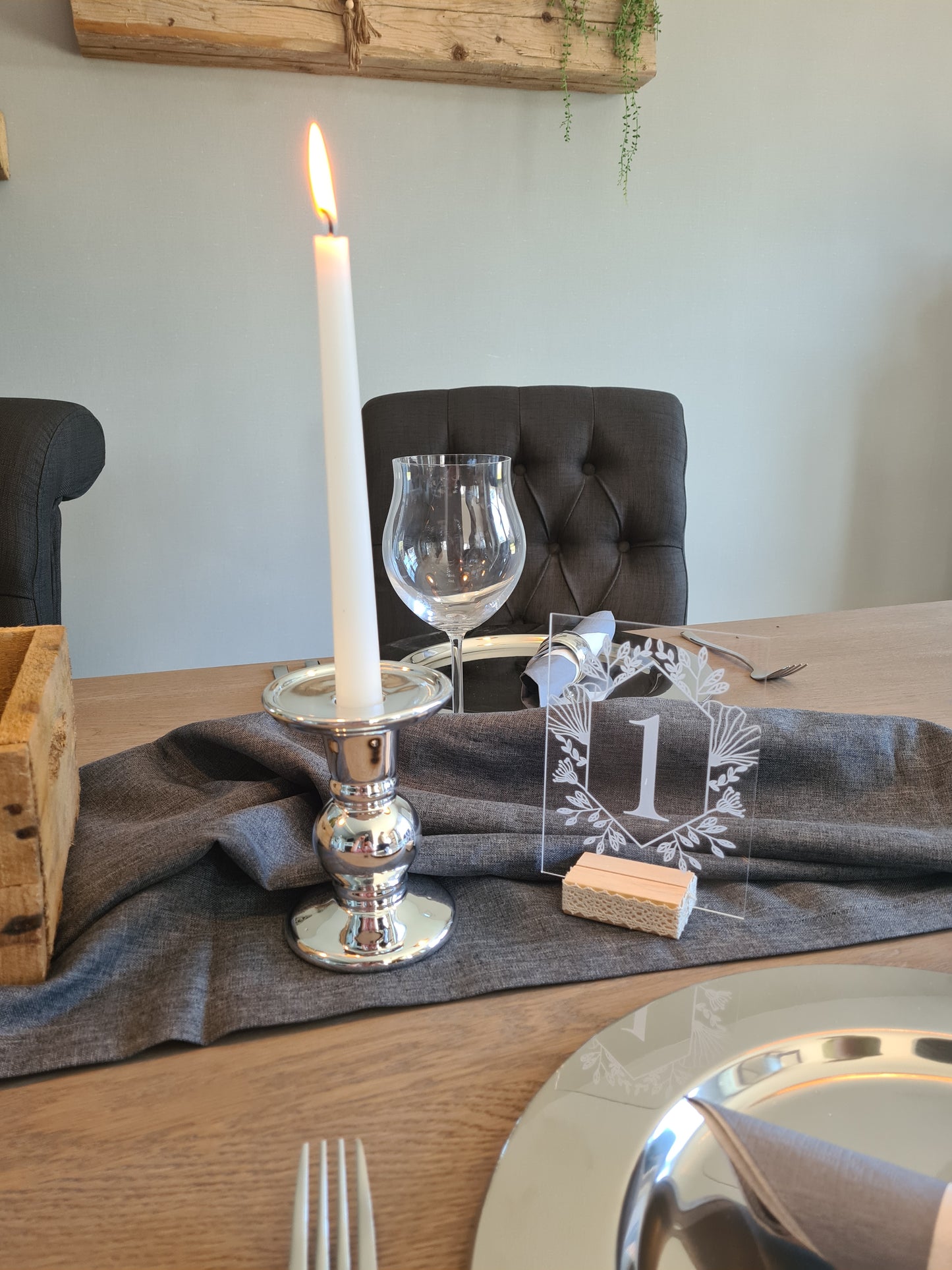 Kerzenständer silber antik "Lilly"