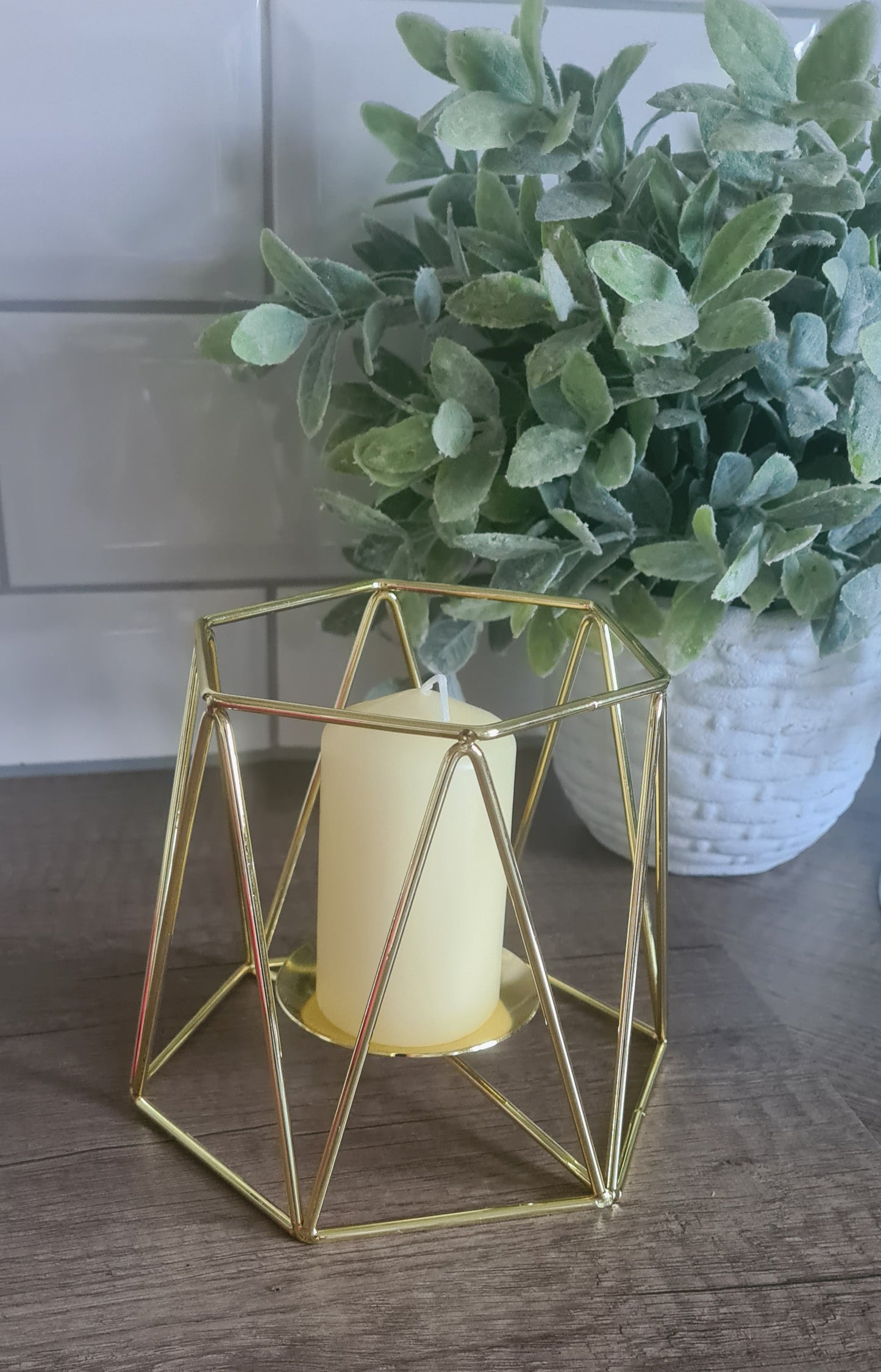 Geometrischer Kerzenhalter gold "Cleo"