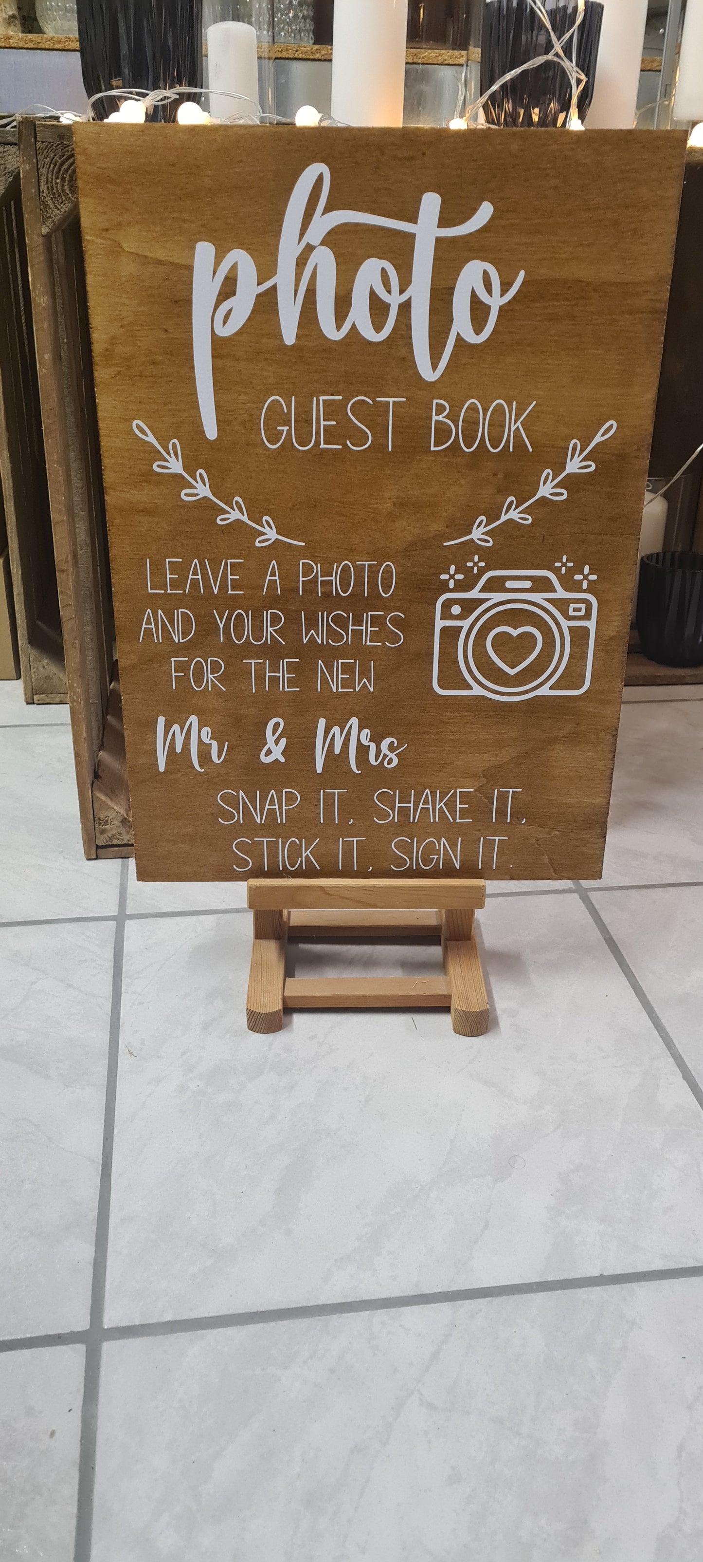 Schild "Photo guest book"