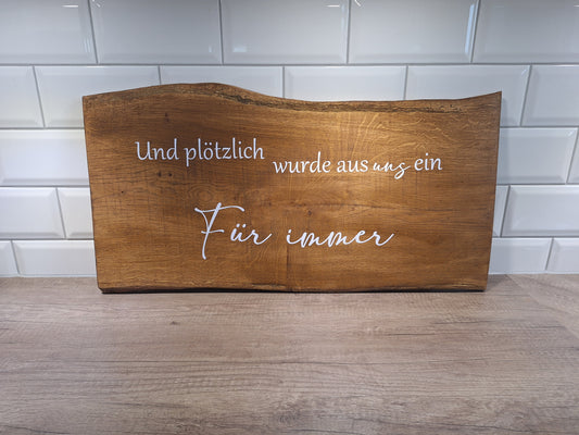 Schild " Und plötzlich wurde aus uns ein Führ immer