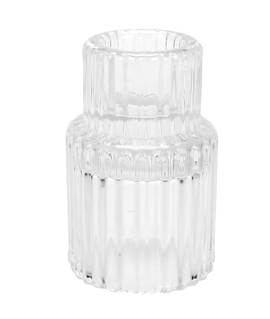 Kerzenständer Glas "Rib"
